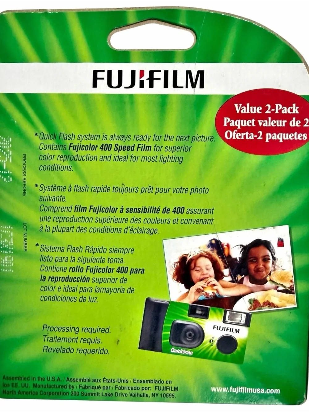{2 Pack} Fujifilm QuickSnap Flash 400 Single Use Camera ~ NEW